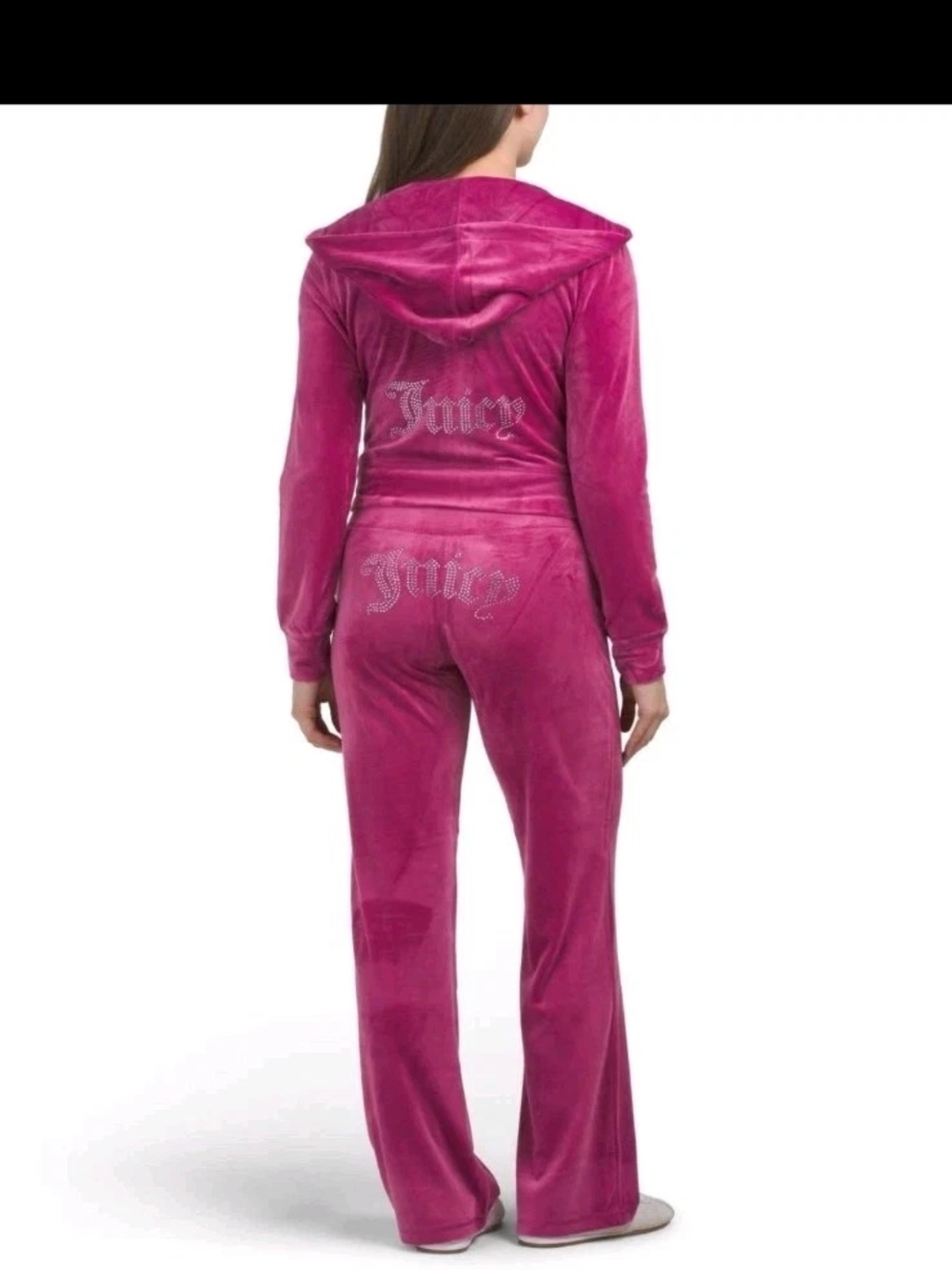 Juicy Couture Women's Pink Velour Track Suit And Pants Set